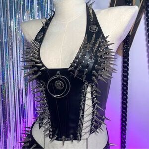 Spiked Halter Crop Top